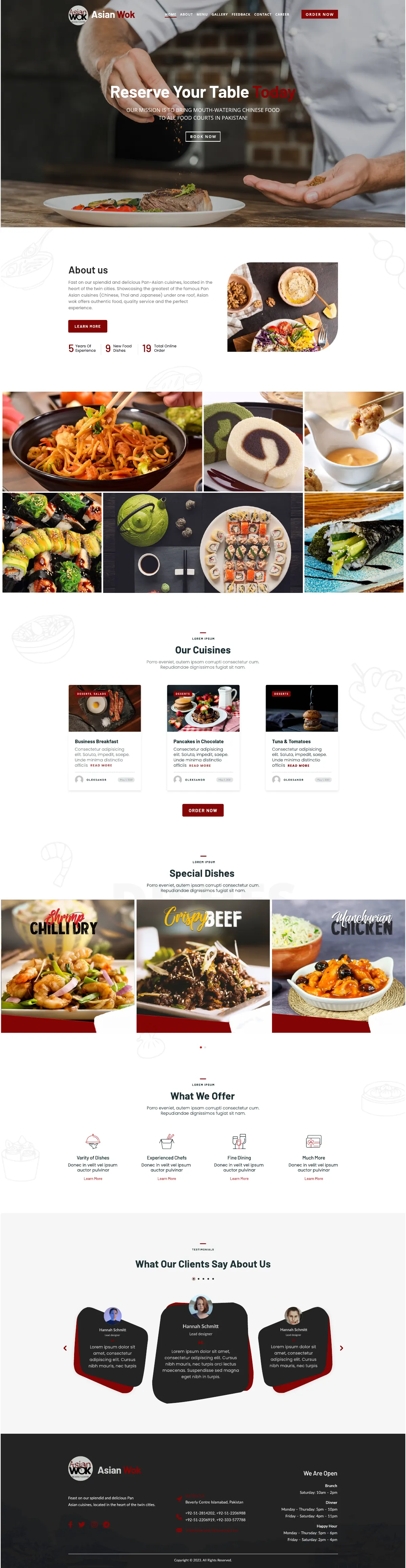 Asian Wok — full page design