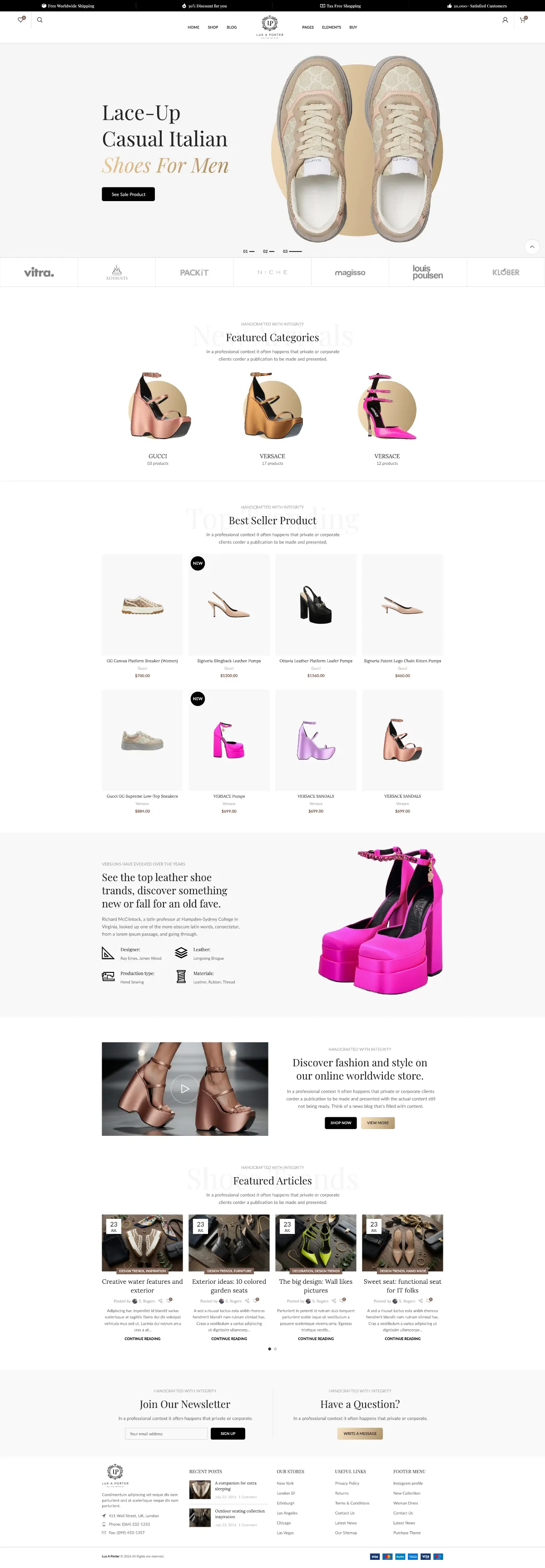 Lux a Porter — full page design